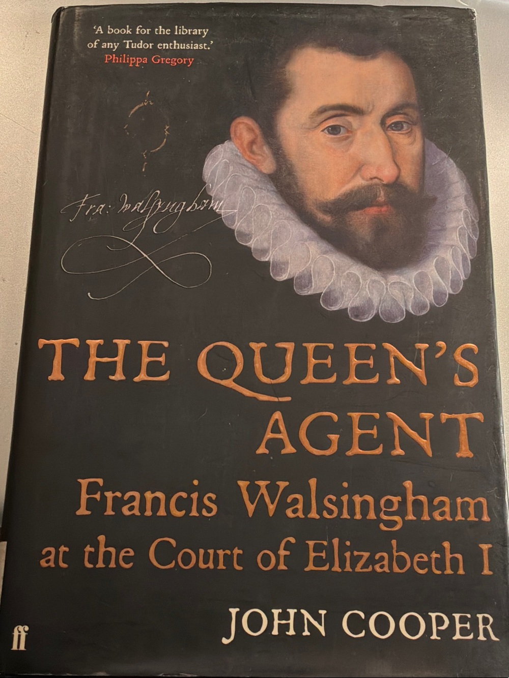 "The Queen's Agent" Decorative Book Cover - Black with Copper Title
